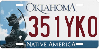OK license plate 351YKO