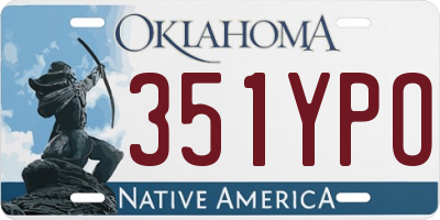 OK license plate 351YPO