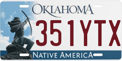OK license plate 351YTX