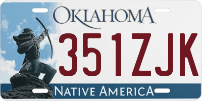 OK license plate 351ZJK