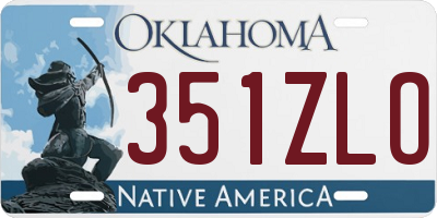 OK license plate 351ZLO