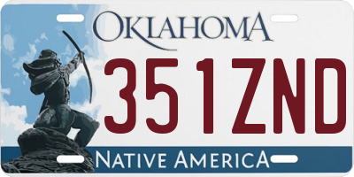 OK license plate 351ZND