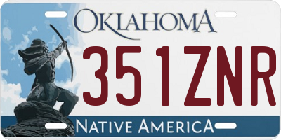 OK license plate 351ZNR
