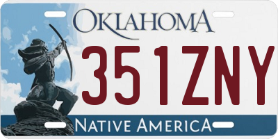 OK license plate 351ZNY