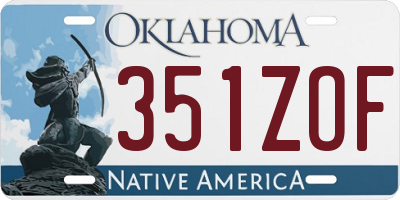 OK license plate 351ZOF