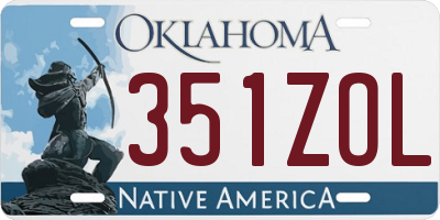 OK license plate 351ZOL