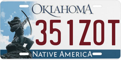 OK license plate 351ZOT