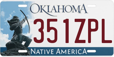 OK license plate 351ZPL