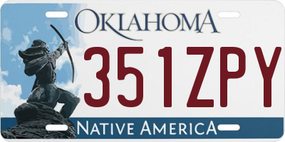 OK license plate 351ZPY
