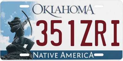 OK license plate 351ZRI