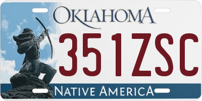 OK license plate 351ZSC