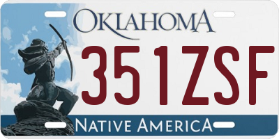 OK license plate 351ZSF