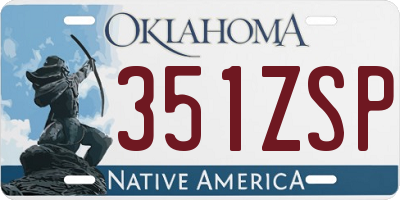 OK license plate 351ZSP