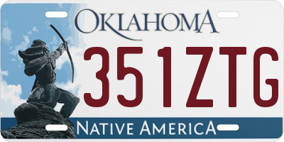 OK license plate 351ZTG
