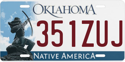 OK license plate 351ZUJ