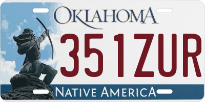 OK license plate 351ZUR