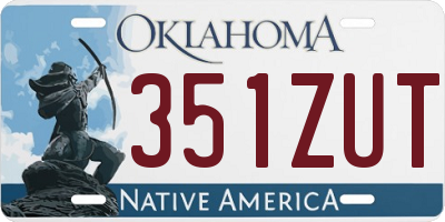 OK license plate 351ZUT