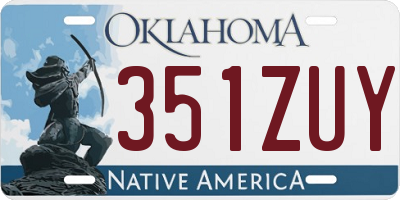 OK license plate 351ZUY