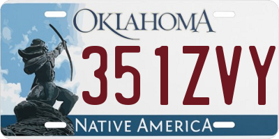 OK license plate 351ZVY