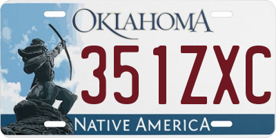 OK license plate 351ZXC