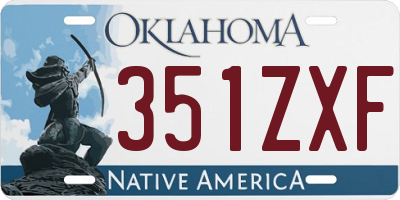 OK license plate 351ZXF