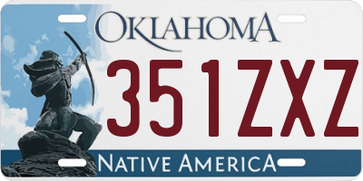 OK license plate 351ZXZ