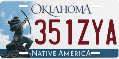 OK license plate 351ZYA