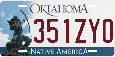 OK license plate 351ZYO