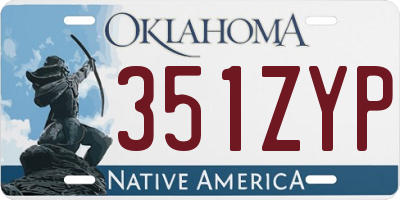 OK license plate 351ZYP