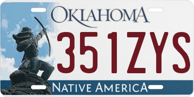 OK license plate 351ZYS