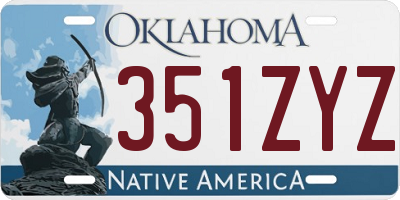 OK license plate 351ZYZ