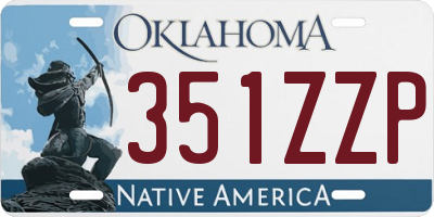 OK license plate 351ZZP