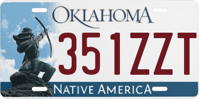 OK license plate 351ZZT