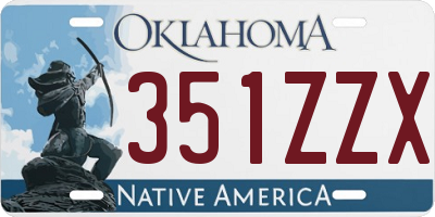 OK license plate 351ZZX