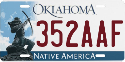 OK license plate 352AAF