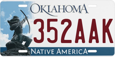 OK license plate 352AAK