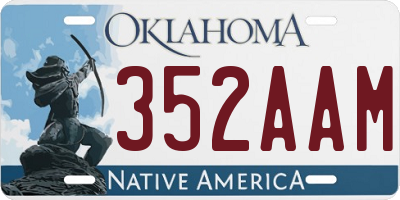OK license plate 352AAM