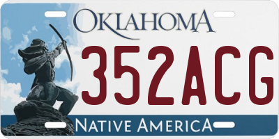OK license plate 352ACG