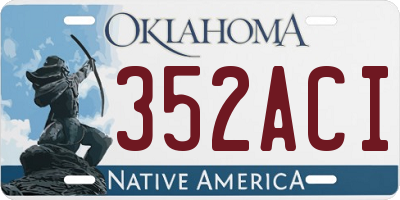 OK license plate 352ACI