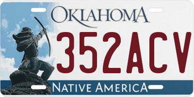 OK license plate 352ACV