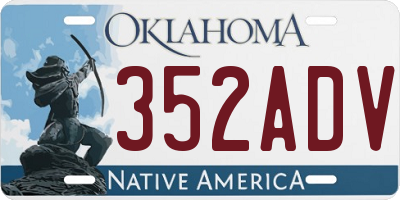 OK license plate 352ADV
