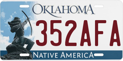 OK license plate 352AFA