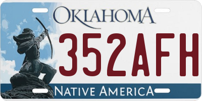 OK license plate 352AFH