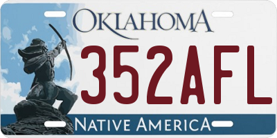 OK license plate 352AFL