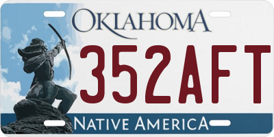 OK license plate 352AFT