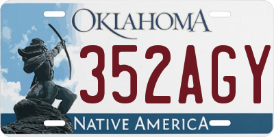 OK license plate 352AGY
