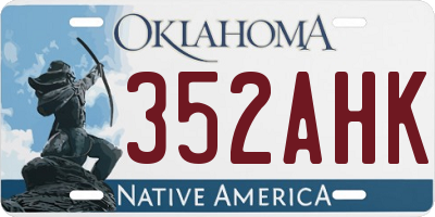 OK license plate 352AHK