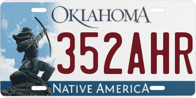 OK license plate 352AHR