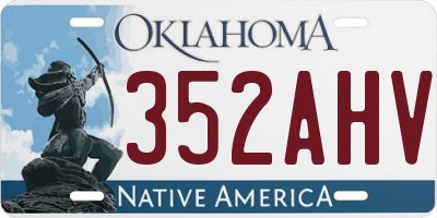 OK license plate 352AHV