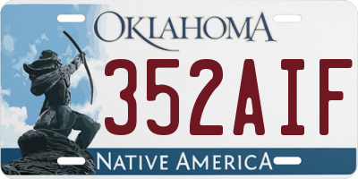 OK license plate 352AIF